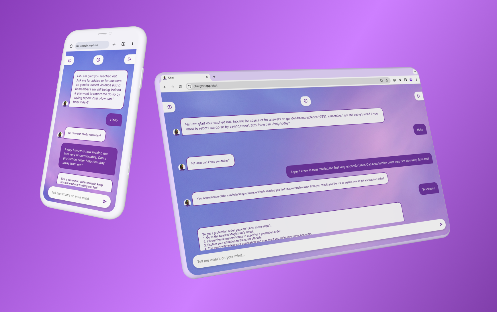 Zuzi chatbot interface