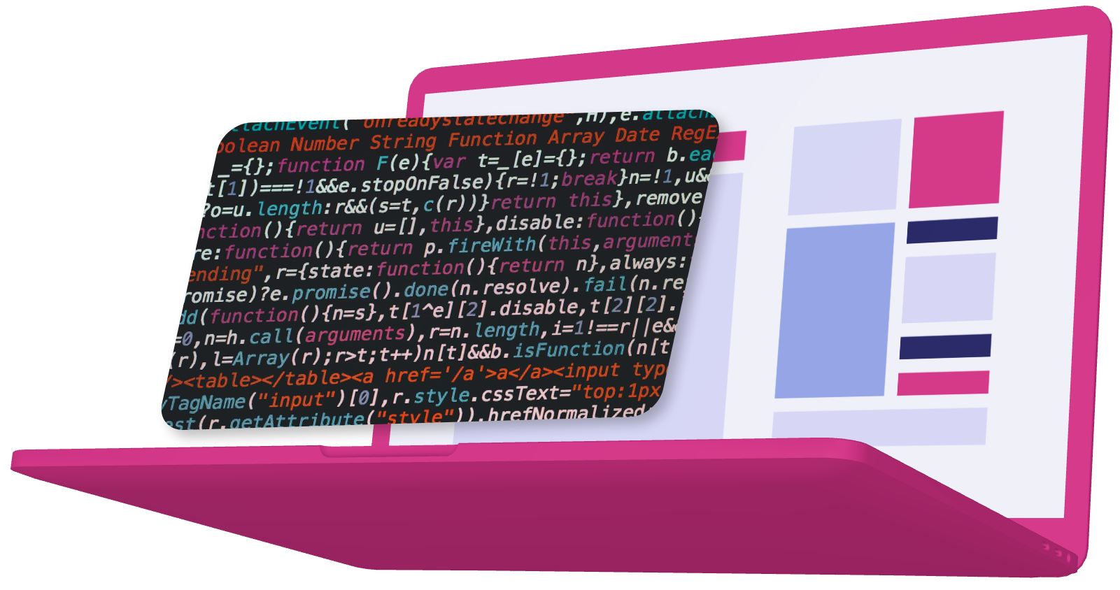 Laptop showing the work we do